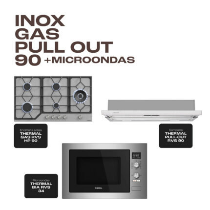 INOX GAS PULL OUT 90 + MICROONDAS