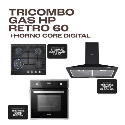 TRICOMBO GAS HP RETRO 60 + HORNO CORE DIGITAL