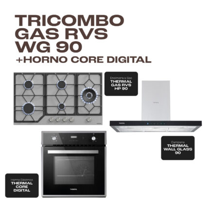 TRICOMBO GAS RVS WG 90 + HORNO CORE DIGITAL