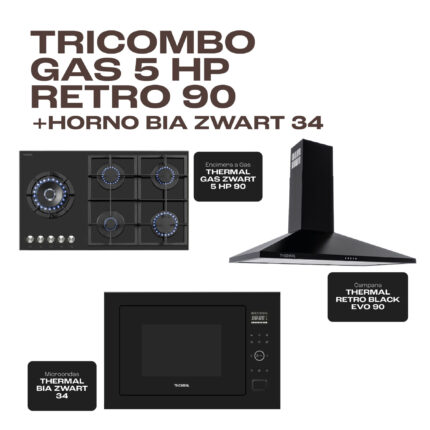 TRICOMBO GAS 5 HP RETRO 90 + HORNO BIA ZWART 34