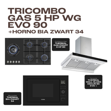 TRICOMBO GAS 5 HP WG EVO 90 + HORNO BIA ZWART 34