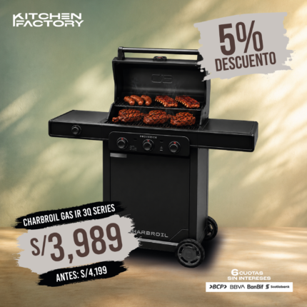 PARRILLA A GAS IR 3Q SERIE PRO NEGRA CHARBROIL