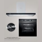 COMBO CAMPANA WALL GLASS 90 HORNO MULTIFUNCION iOVEN SMART ZWART