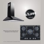 COMBO CAMPANA RETRO BLACK 60 PLACA DE COCINA ZWART HP 70