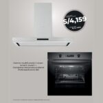COMBO CAMPANA DECORATIVA ISLAND RVS BAKLIT EVO 90 HORNO MULTIFUNCION iOVEN SMART ZWART