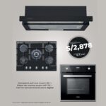 TRICOMBO CAMPANA PULL OUT ZWART 60 PLACA DE COCINA ZWART HP 70 HORNO CONVENCIONAL CORE DIGITAL