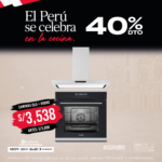 COMBO CAMPANA DECORATIVA THERMAL ISLAND RVS BAKLIT EVO 90 + HORNO ROSTIZADOR TECHNIK TOUCH