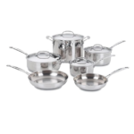 JUEGO DE OLLAS CLASICO ACERO INOX 10PZ CUISINART
