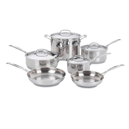 JUEGO DE OLLAS CLASICO ACERO INOX 10PZ CUISINART